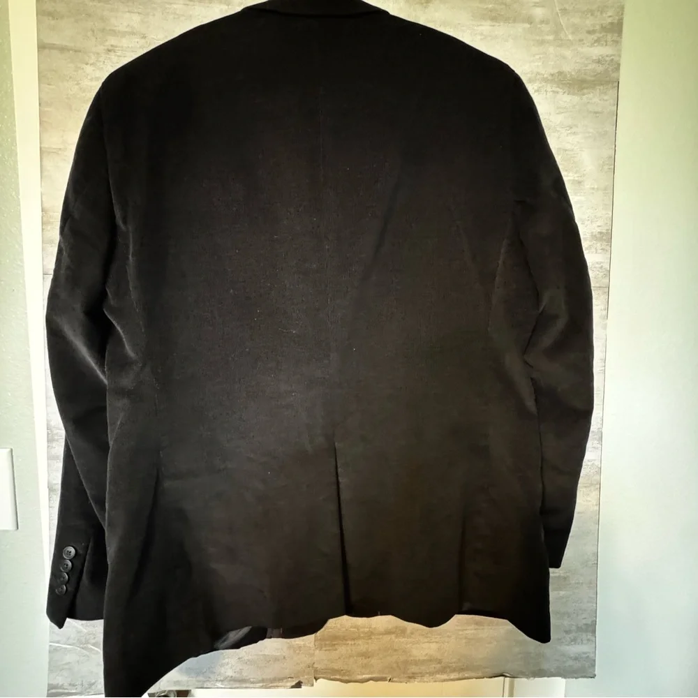 ADOLFO Men's BLACK‎ Corduroy LINED 2-Button SPORT COAT/BLAZER/JACKET Size 44R